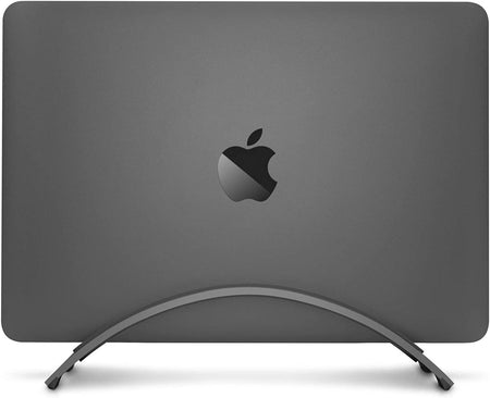 Bookarc for Macbook | Space-Saving Vertical Desktop Stand for Apple Notebooks (Space Grey)*Not Compatible with M1, See Insert Option to Update/Upgrade*